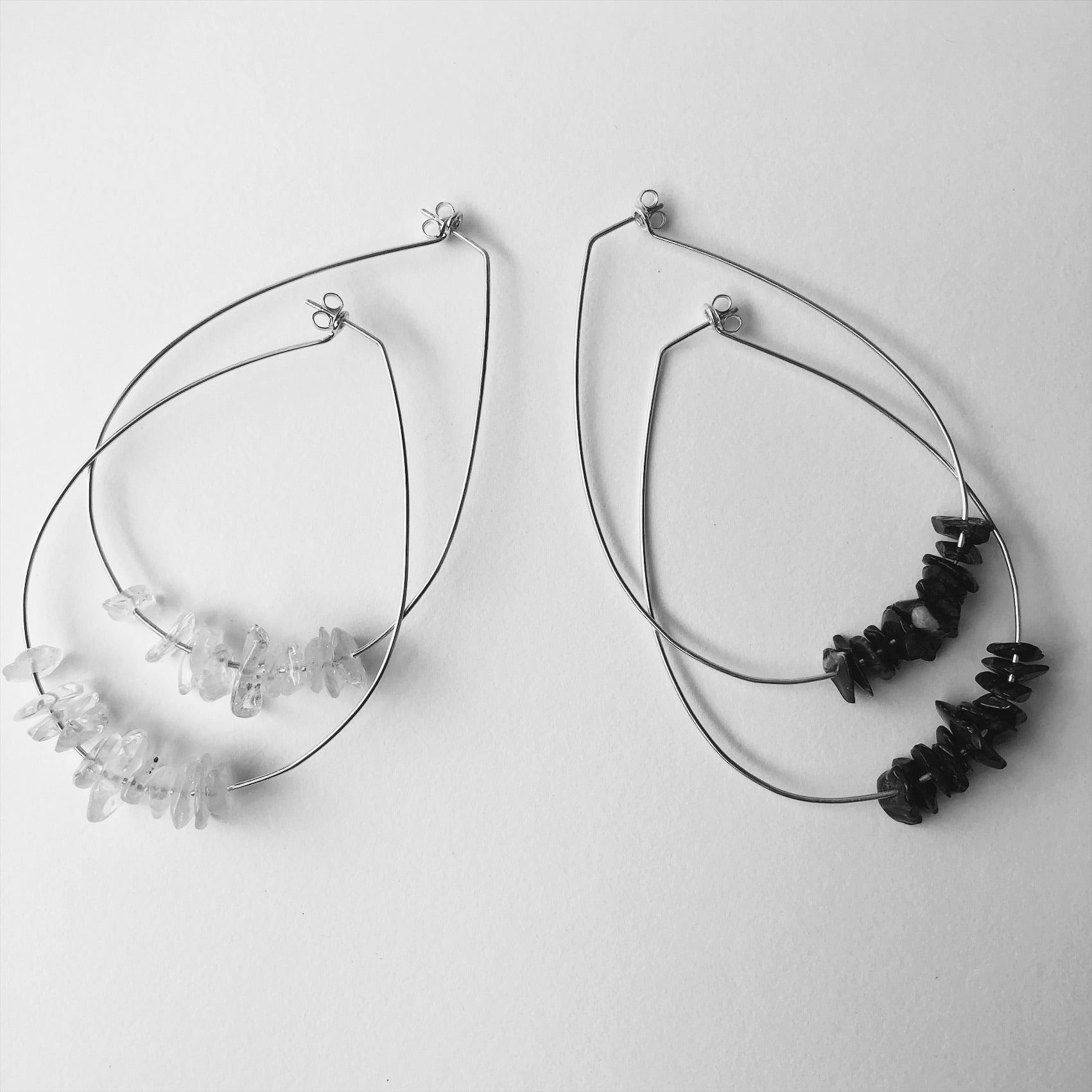 CRYSTAL TEARDROP HOOPS